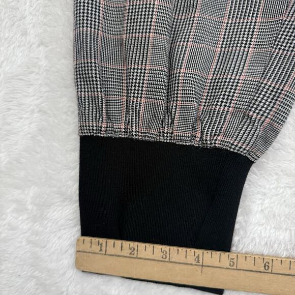 3.1 Phillip Lim Houndstooth Plaid Jogger Pants 8 Gray Black Stretch Wool Blend - Picture 5 of 16